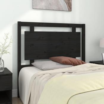 Cabecero para cama negra de madera maciza de pino 105.5x4x100 cm