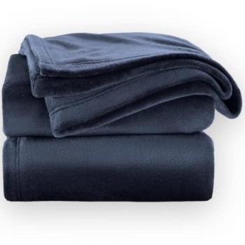 Manta de Terciopelo 100% Microfibra Suave Sedalina para Sofá y Dormitorio, Azul Marino, 160x220 cm