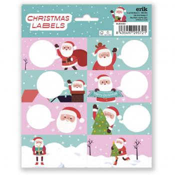 Etiquetas adhesivas Navidad Papá Noel 3 Erik rosa