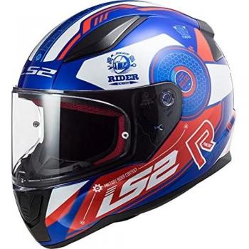LS2 Rapid Stratus Casco de Moto, Unisex-Adult, Azul Blanco Rojo, S