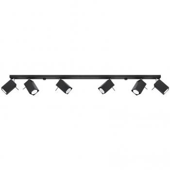 Aplique de techo MERIDA 6L negro con tecnología LED GU10, iluminación interior moderna