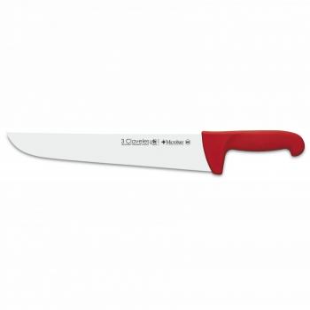 Cuchillo Profesional Carnicero Ancho 30 cm con Mango Rojo - 3 Claveles Proflex