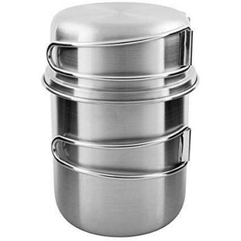 Tatonka 600ml Stainless Steel Handle Mug Set with Lid and Foldable Handles