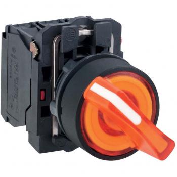 Interruptor Selector Roscado 2 Posiciones 6A SPDT Naranja con Taster y Schalter
