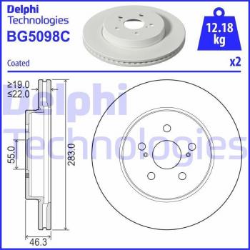 Disco de freno DELPHI BG5098C