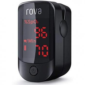 Oxímetro de Pulso Rova, Oxímetro de Dedo, Pulsioximetro de Dedo Portátil con Pantalla OLED Omnidireccional, Monitor de Ritmo Cardíaco, Operación con un solo botón