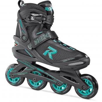 Roces Icon Inline - Patines en Línea para Mujer, Negro/Aqua, 38