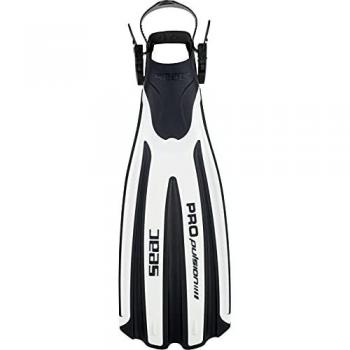 Aletas de Buceo SEAC Propulsion Negro Adulto con Correa Ajustable, Fabricadas en Italia, Talla 43/45