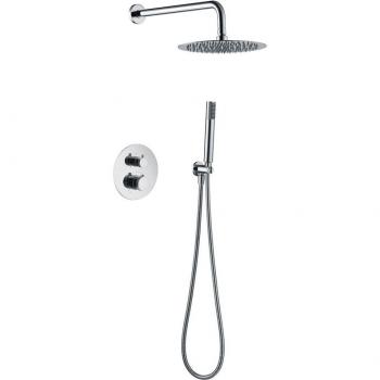 Conjunto de ducha empotrado termostático Line cromado Imex