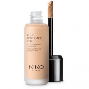KIKO Milano Full Coverage 2-in-1 Foundation & Concealer, Base de maquillaje y corrector 2 en 1, alta cobertura, 25ml, tono WB30 Warm Beige