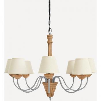 Lámpara Chandelier de metal y madera Arlés