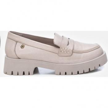 Mocasines de piel color blanco para mujer