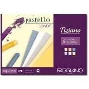 Fabriano Bloque Tiziano Colores Tenui 21 X 29,7 Cm, 30 Hojas, 160 G, 6 Colores: Sahara, Crema, Gris, Zabaione, Blanco, Polvo