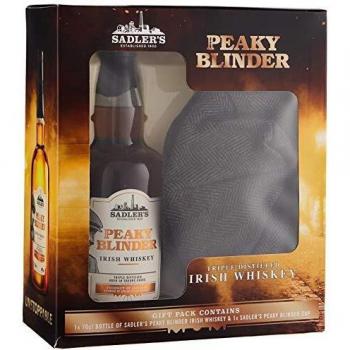 Set de Regalo de Whisky Irlandés Peaky Blinder con Gorra Estilo Gatsby en Caja de Regalo, 70 cl