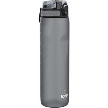 Ion8 1 Litro Botella Agua Deportiva Sin Fugas, Sin BPA, Gris, I81000FGRY