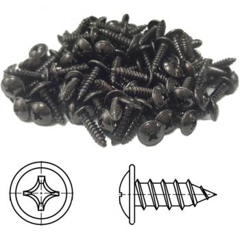 100 tornillos de chapa Phillips alomada con arandela estampada cincado negro 4,2 x 16 mm