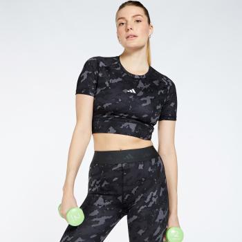 Camiseta Crop Deportivo Mujer adidas Techfit Camo Negra XS