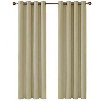 Deconovo Cortinas Salon Infantiles Habitacion con Ojales 117x214cm Beige Oscuro