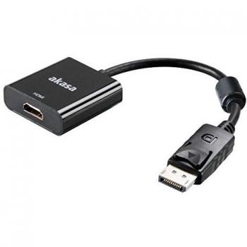 Cable Adaptador DisplayPort 1.2 (M) a HDMI (F) 4K 20cm AKASA