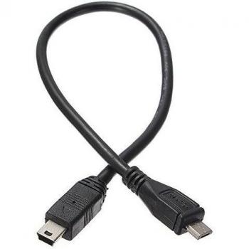 30cm 1 pie Mini USB 5 pines macho a Micro USB 5 Pin Male Data Sync Cable.