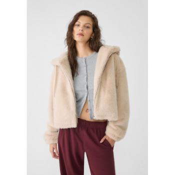 Vanilla Faux Fur Hooded Jacket M