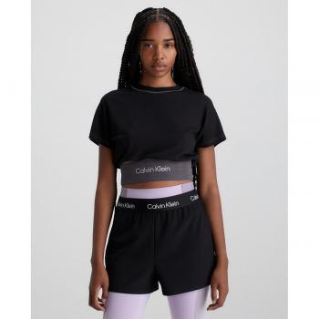 Camiseta cropped para el gimnasio mujer Calvin Klein, manga corta, color negro, talla XS
