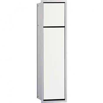 Módulo WC Empotrado Emco Asis 150, 654 mm, Cromo/Blanco Óptico con Portarrollos y Escobillero