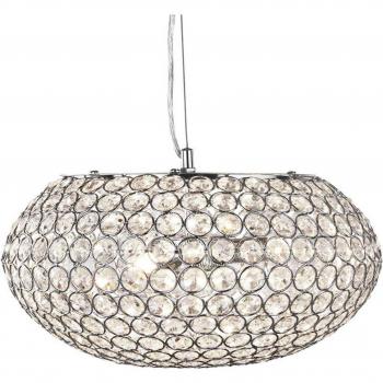 Lámpara colgante Chantilly 35 cm, cromada con cristales de vidrio, G9 - Searchlight
