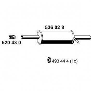 Silenciador trasero ERNST 536028 para DACIA Logan I Berline