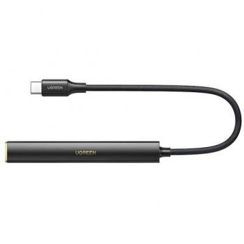 Adaptador de audio USB-C macho a jack 3.5mm con amplificador DAC UGREEN CM545, color negro