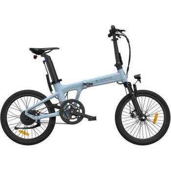 Bicicleta Eléctrica Plegable ADO Air 20s 250W 36V Azul con Autonomía Asistida de 100KM y Freno de Disco Hidráulico