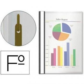 Esselte Carpeta dossier fastener, Plástico, Con tarjetero, Tamaño folio, Pack de 50, Negro, 33309