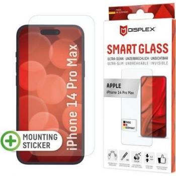 Cristal Templado DISPLEX Smart Glass 9H para Apple iPhone 14 Pro Max, Ultra Delgado, Inquebrantable, Resistente a Arañazos y Golpes, Transparente