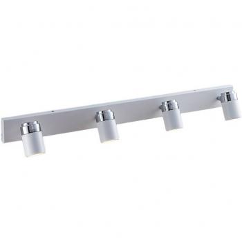Foco de techo Kardo de 4 brazos, IP44, moderno, en blanco, hecho de metal, para cuarto de baño, con 4 llamas GU10