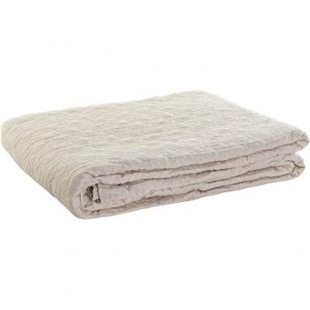 Colcha Cubrecamas Flor Beige DKD Home Decor de Algodón y Poliéster (240 x 260 cm)