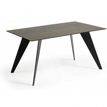 Kavehome Mesa Koda 160x90, epoxy negro y sobre cerámico iron