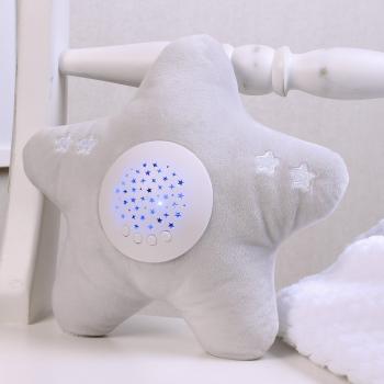 Little Chick London - Estrella de felpa para bebé con efecto calmante para la hora de irse a dormir, proyecta imágenes de estrellas