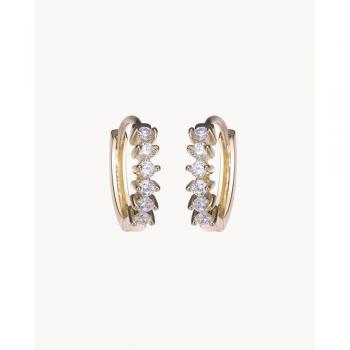 Pendientes de aro con detalle en piedra blanca