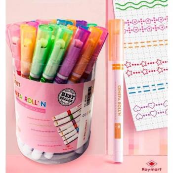 Rotuladores Cenefa Roll'N Roymart 36 Piezas Multicolor en Bote de PVC