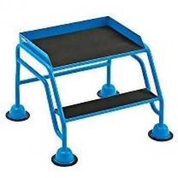 Escalera Rodante Profesional Eurokraft Pro con Tarima y 2 Escalones Antideslizantes