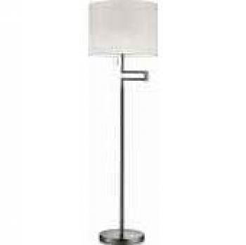 Lámpara de pie Lilian con regulador LED, níquel mate/cromo