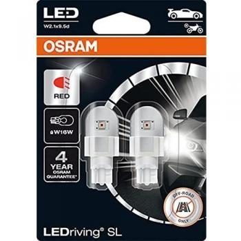 Bombillas LED OSRAM LEDriving SL W16W Rojas para Luz de Cola - Par