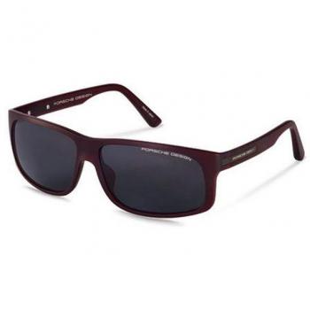 Porsche Design P8572 D Men's Polarized Rectangular Sunglasses Burgundy 64mm