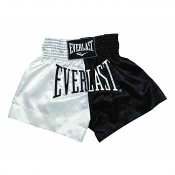 Everlast House EM7, Pantalón de thai boxing, Hombre, Blanco/Negro, M