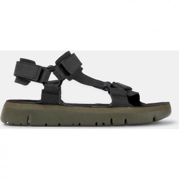 CAMPER Oruga Sandals for Men in Black Smooth Leather (Size 43 or 9.5)