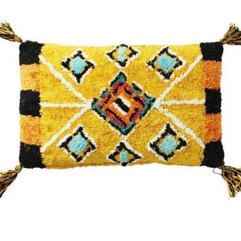 Cojín de Algodón Amarillo 30 x 50 cm