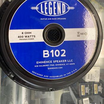 Eminence Legend B102 10 200W Bass Guitar Speaker Driver, 8 Ohm