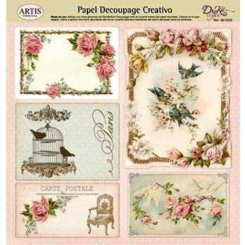 Dayka Trade Papel Decoupage, Multicolor, 32 X 31 Cm