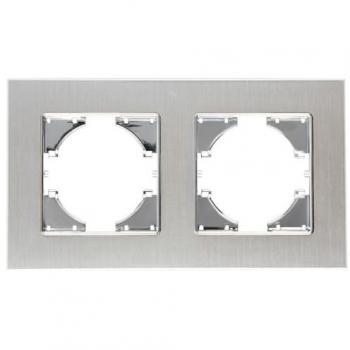 Marco de Aluminio Horizontal de 2 Elementos Onlex - Color Plata, diseño empotrable