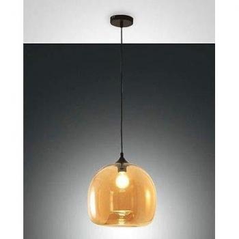 Lámpara Colgante Maia de Cristal Ámbar E27 Regulable 31cm Fabas Luce